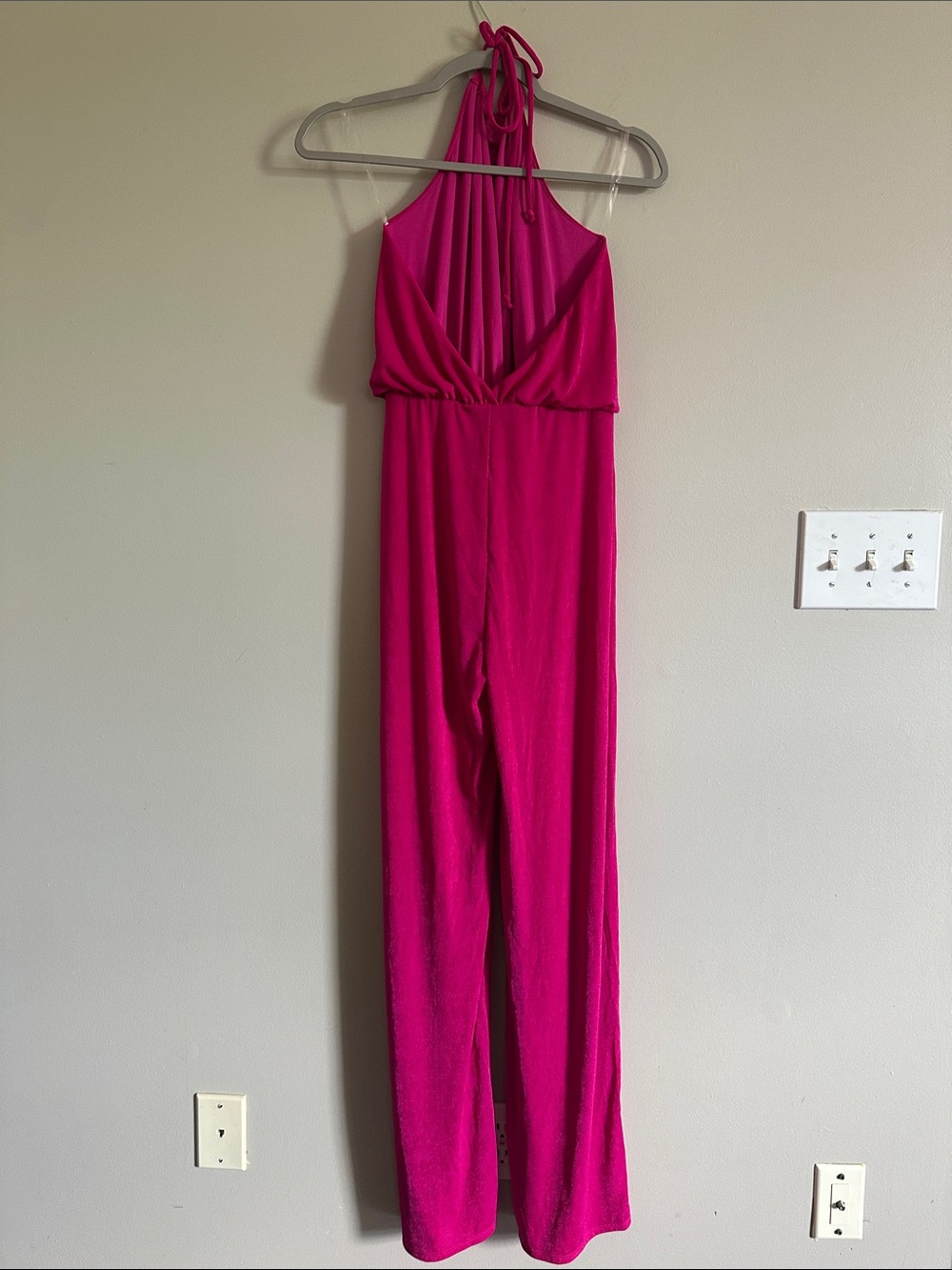 Blue Blush Vibrant Pink Halter Jumpsuit - Picture 12 of 13
